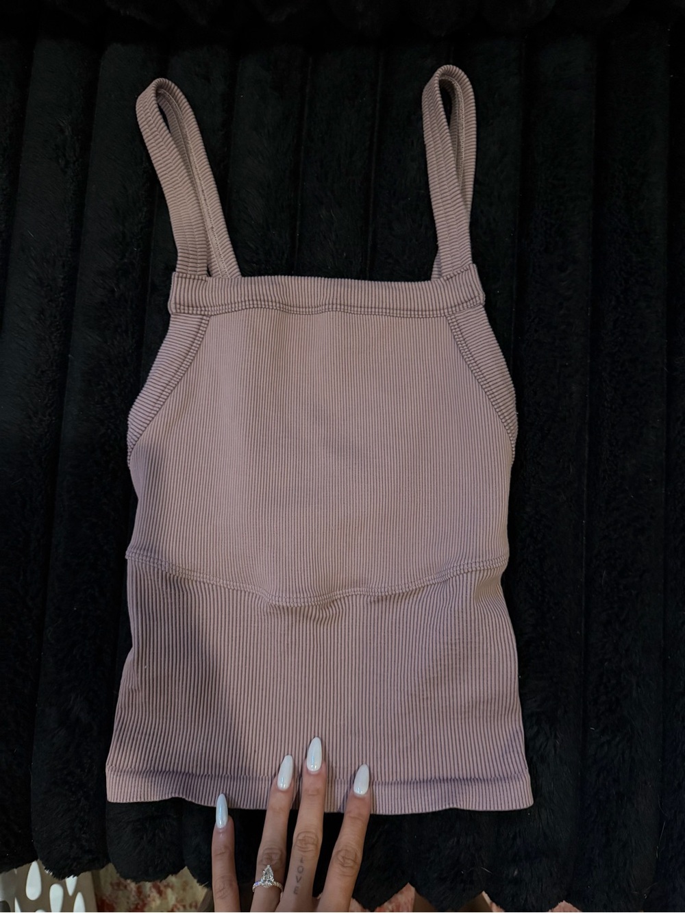 We The Free Ribbed Square Neck Tank Top in Mauve